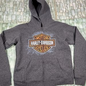 Harley-Davidson Boy's Children Full Zip Hoodie Gray Sweatshirt Size XS 5Y Harley-Davidson Boy's Children Full Zip Hoodie Gray Sweatshirt Size XS 5Y